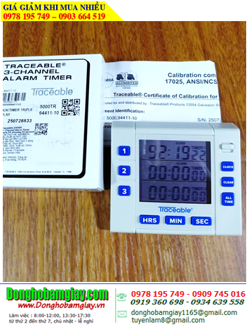 Traceable 5000 _Đồng hồ đếm lùi đếm tiến 100 GIỜ 5000 Traceable®Three-Channel Alarm Timer _Đã được hiệu chuẩn tại Mỹ 